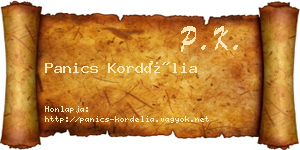 Panics Kordélia névjegykártya